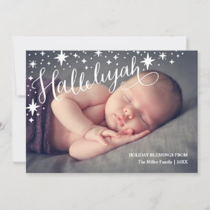 Cartes Pour Fêtes Annuelles Starry Hallelujah photo complète Noël religieux