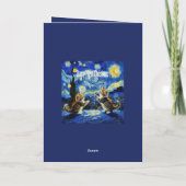 Cartes Pour Fêtes Annuelles Starry Night Kittymas Noël parodie (Dos)