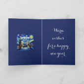 Cartes Pour Fêtes Annuelles Starry Night Kittymas Noël parodie (Intérieur)