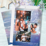 Cartes Pour Fêtes Annuelles Starry Night Love Light & Joy 3 Photo Collage<br><div class="desc">Créez votre propre 3 photo collage carte de vacances, avec Love Light & Joy lettering à la main, sur un arrière - plan de nuit étoilé. Le design se compose de traits de brosse aquarelle, dans les tons bleu indigo violet et gris, avec étoiles, lumière étoilée et poussière d'or. L'amour,...</div>