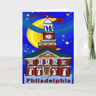 Cartes Pour Fêtes Annuelles Starry Night Philadelphia Père Noël
