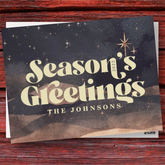 Cartes Pour Fêtes Annuelles Starry Night Winter Sky Moderne Élégant Chic