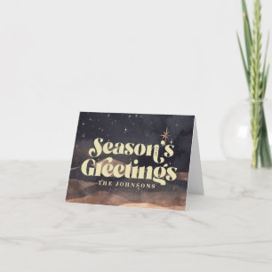 Cartes Pour Fêtes Annuelles Starry Night Winter Sky Moderne Élégant Chic