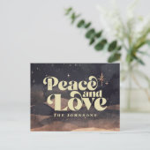 Cartes Pour Fêtes Annuelles Starry Night Winter Sky Moderne Élégant Chic (Debout devant)