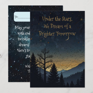 Cartes Pour Fêtes Annuelles Starry Nouvel An Golden Dreams