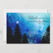 Cartes Pour Fêtes Annuelles Starry Winter Night with Stars, Pine & Christmas T (Devant)