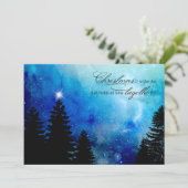 Cartes Pour Fêtes Annuelles Starry Winter Night with Stars, Pine & Christmas T (Debout devant)