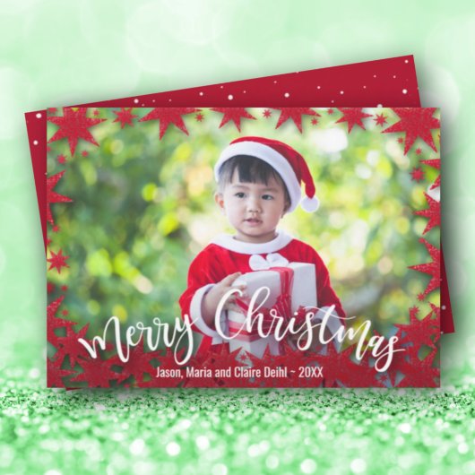 Cartes Pour Fêtes Annuelles Stars Joyeux script de Noël Photo