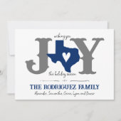 Cartes Pour Fêtes Annuelles State Flag Blue Texas JOY Photo (Devant)
