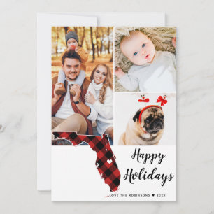 Cartes Pour Fêtes Annuelles State Holiday Tartan Collage Photo Floride