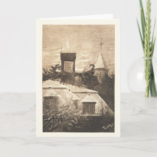 Cartes Pour Fêtes Annuelles Station de Noël, Thomas Nast, 1889 (Devant)