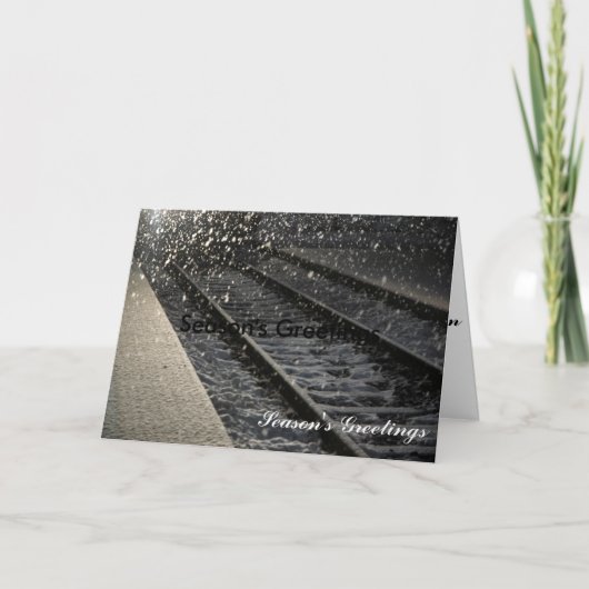 Cartes Pour Fêtes Annuelles Station de train en hiver (Devant)