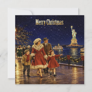 Cartes Pour Fêtes Annuelles Statue de la Liberté à Wagner Park New York Noël 1