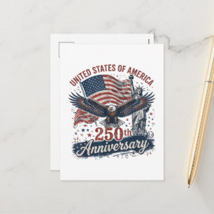 Cartes Pour Fêtes Annuelles Statue de la Liberté aigle chauve 250e anniversair