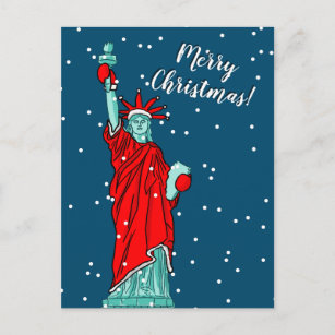 Cartes Pour Fêtes Annuelles Statue de la Liberté de New York en mouvement Noël