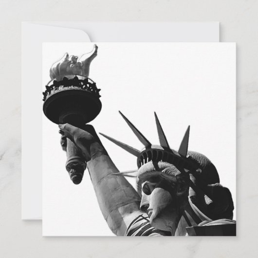 Cartes Pour Fêtes Annuelles Statue de la Liberté Noir & Blanc (Devant)