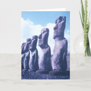 Cartes Pour Fêtes Annuelles Statues d'île de Pâques