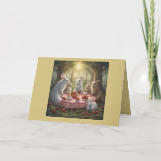 Cartes Pour Fêtes Annuelles Stawberry picnic with the bunny family birthday