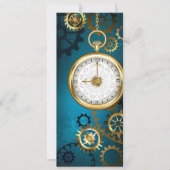 Cartes Pour Fêtes Annuelles Steampunk Arrière - plan turquoise avec Gears (Devant)