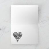 Cartes Pour Fêtes Annuelles Steampunk Horloge OEuvres et Coeur d'engrenage (Intérieur)