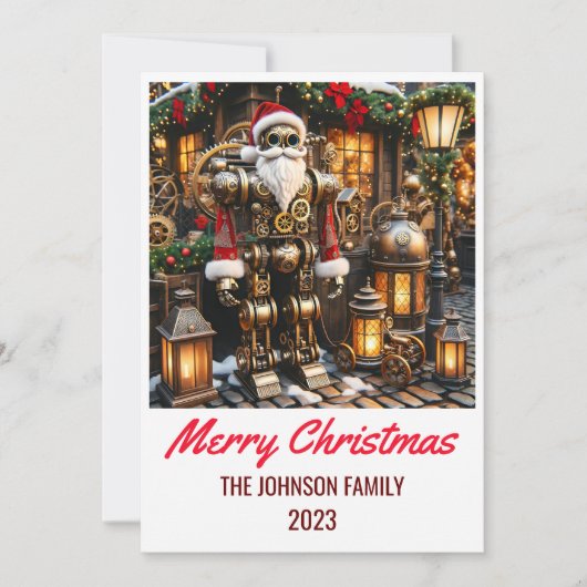 Cartes Pour Fêtes Annuelles Steampunk Santa Claus - Joyeux Noël (Devant)