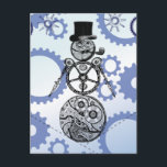 Cartes Pour Fêtes Annuelles Steampunk Snowman Gear Conception de vacances<br><div class="desc">Souhaitez à vos amis, clients et voisins une saison de vacances très "Gearry" avec ce design graphique unique. En vedette est un bonhomme de neige fait à partir d'une horloge vintage, des engrenages et des bras d'horloge. Parfait pour les anniversaires, Noël, Kwanzaa, et les voeux d'Hanoukka. Idéal aussi pour ceux...</div>