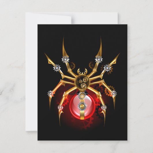 Cartes Pour Fêtes Annuelles Steampunk spider on black (Devant)