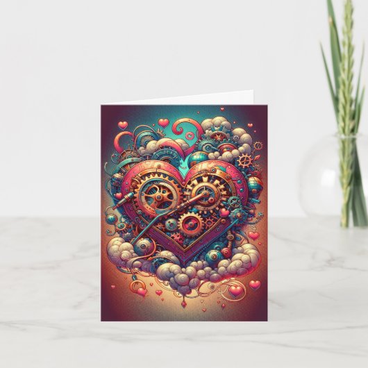 Cartes Pour Fêtes Annuelles Steampunk Valentine Heart (Devant)
