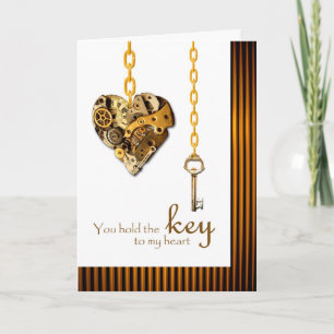 Cartes Pour Fêtes Annuelles Steampunk Valentine Tenez la clé de mon coeur