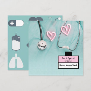 Cartes Pour Fêtes Annuelles Stéthoscope et uniforme Semaine heureuse des infi