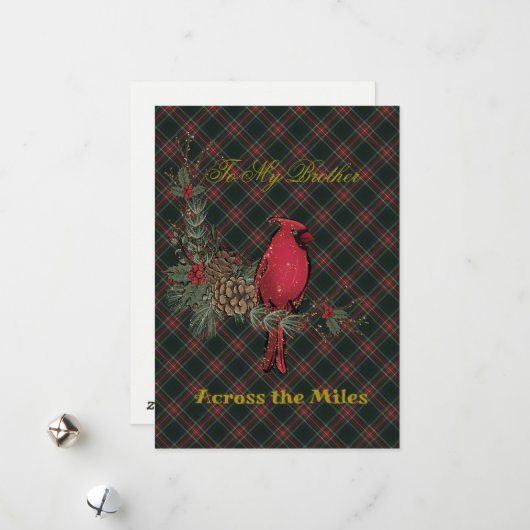 Cartes Pour Fêtes Annuelles Stewart Black Scottish Tartan Brother Christmas (Devant/Arrière en situation)