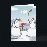 Cartes Pour Fêtes Annuelles Stick 'Em Up<br><div class="desc">Une carte représentant un dessin d'un bonhomme de neige de Josh Alves "Les goûts comme le poulet"</div>