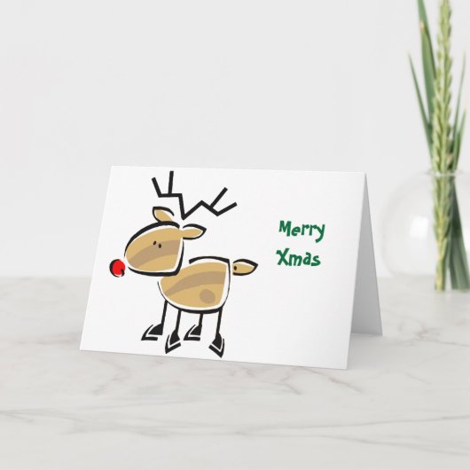 Cartes Pour Fêtes Annuelles Stick Figure Christmas Reinder (Devant)