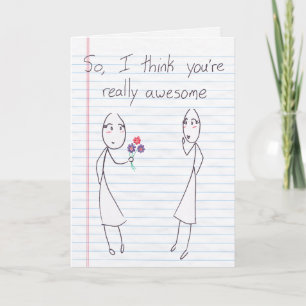 Cartes Pour Fêtes Annuelles Stick Figure Girl to Girl Valentine