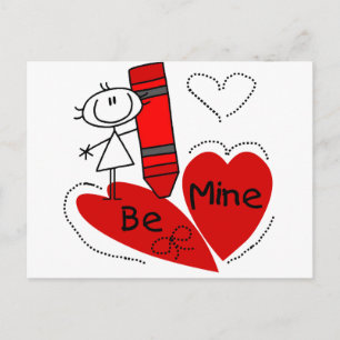 Cartes Pour Fêtes Annuelles Stick Girl Be Mine Valentine