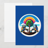 Cartes Pour Fêtes Annuelles Sticker Planteur d'arbre IA Conception robotique é (Devant / Derrière)
