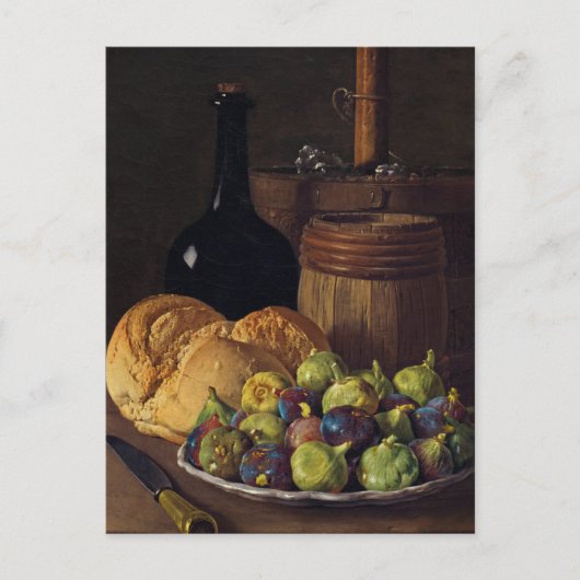 Cartes Pour Fêtes Annuelles Still Life with Figs and Bread de Luis Melendez (Devant)
