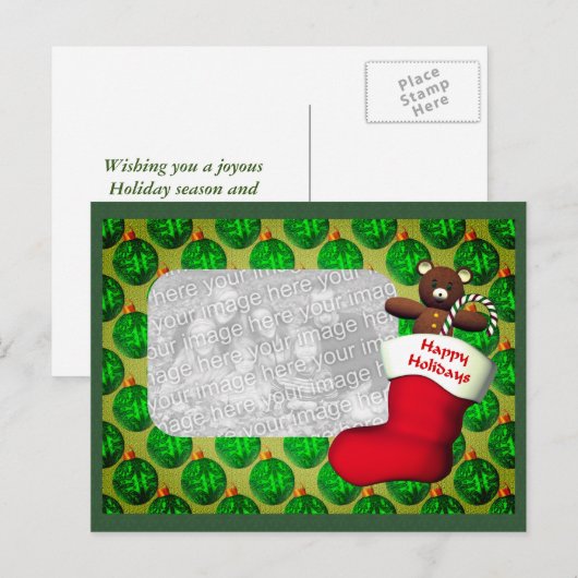 Cartes Pour Fêtes Annuelles Stocker Photo de Noël (Devant / Derrière)