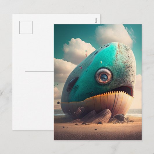 Cartes Pour Fêtes Annuelles Strange Whale (Devant / Derrière)