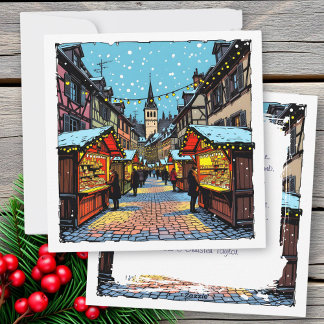 Cartes Pour Fêtes Annuelles Strasbourg, France Christmas Market Personalized