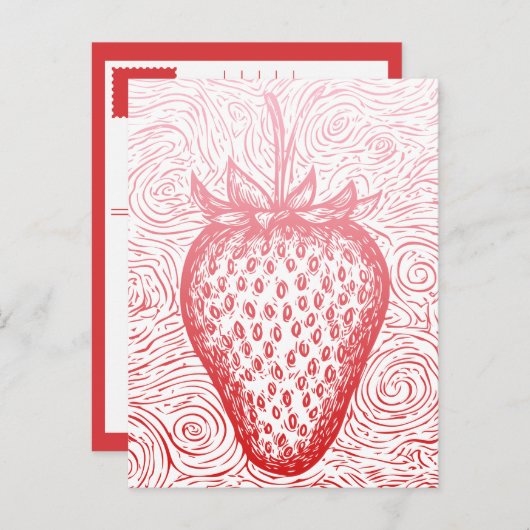 Cartes Pour Fêtes Annuelles strawberry swirls (Devant / Derrière)