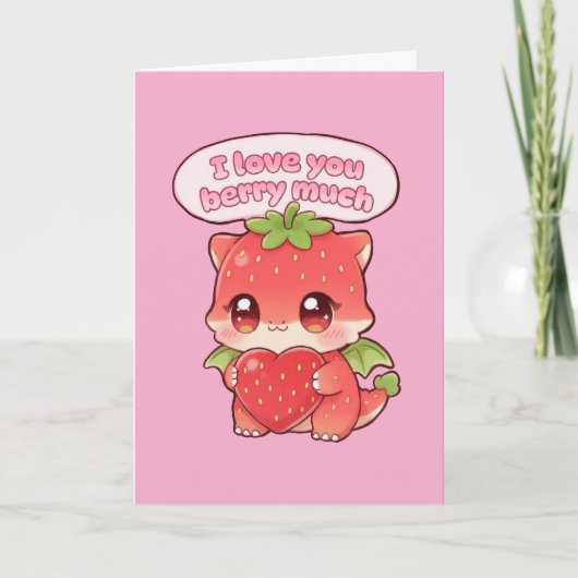 Cartes Pour Fêtes Annuelles Strawberry Valentine  (Devant)