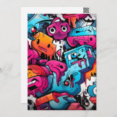 Cartes Pour Fêtes Annuelles Street Art Graffiti Urbain Splash (Devant / Derrière)