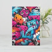 Cartes Pour Fêtes Annuelles Street Art Graffiti Urbain Splash (Debout devant)