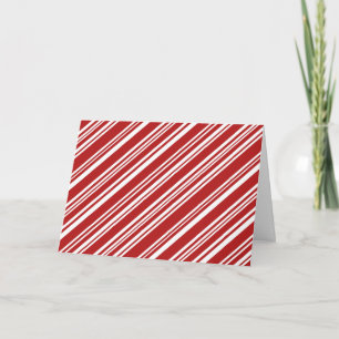 Cartes Pour Fêtes Annuelles Stripes de menthe de Noël : Rouge et Blanc