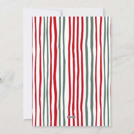 Cartes Pour Fêtes Annuelles Stripes family Photo merry Christmas (Dos)