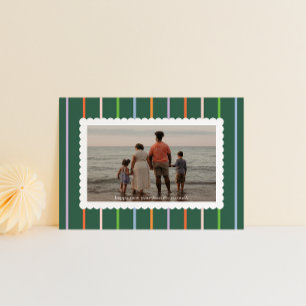 Cartes Pour Fêtes Annuelles Stripes simples et pétoncles paysage photo