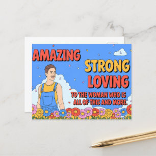 Cartes Pour Fêtes Annuelles Strong Love Extraordinaire Maman Retro Style Fête