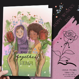 Cartes Pour Fêtes Annuelles Stronger Together Women Day Portrait