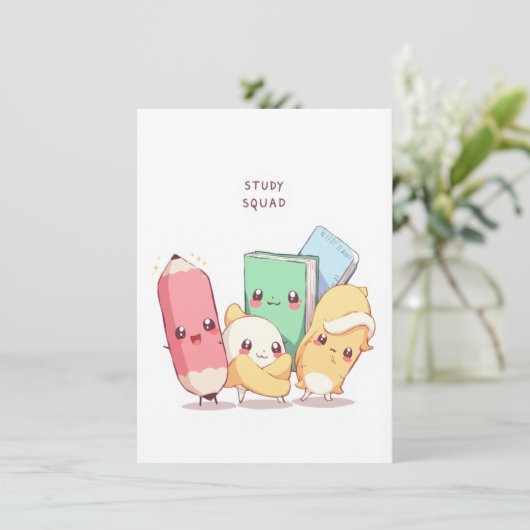 Cartes Pour Fêtes Annuelles Study Squad Back to School (Debout devant)